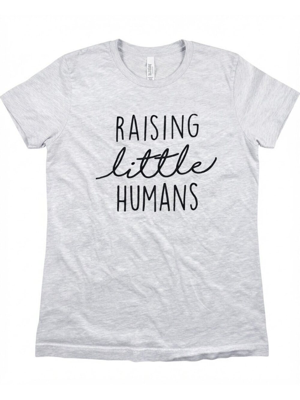 Bella + Canvas Raising Little Humans Graphic Tee Gray Medium Mother's Day Shirt